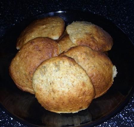 Oatmeal cookies on yogurt