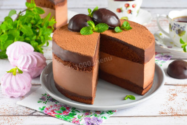 Chocolate sponge mousse cake