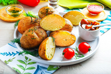 Potatoes in a uniform in foil