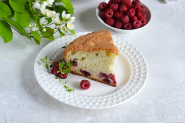 Raspberry charlotte with raspberries