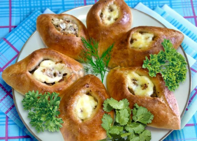 Svikha pies with cheese and meat