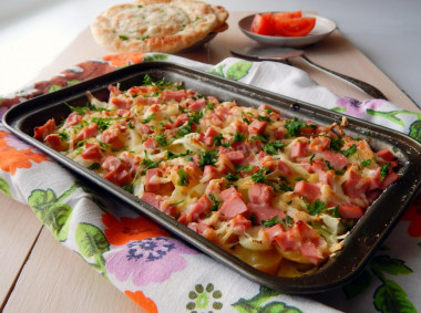 Potato casserole with sausage