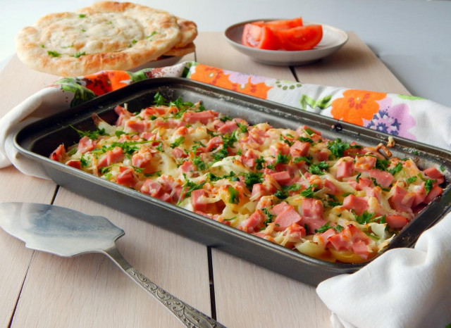 Potato casserole with sausage