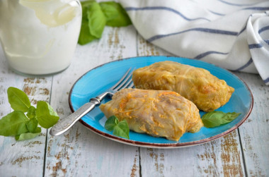 Cabbage rolls from young cabbage