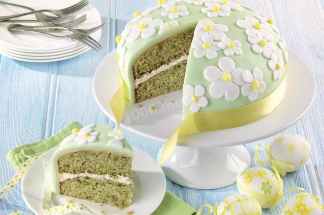 Pistachio sponge cake