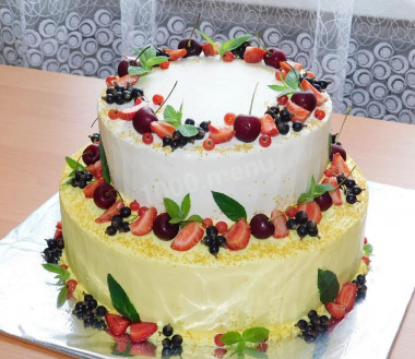 Two-tiered homemade cake