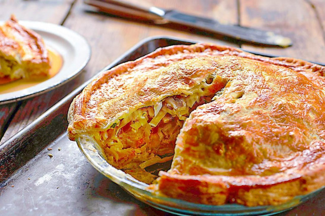 Cabbage and canned fish pie