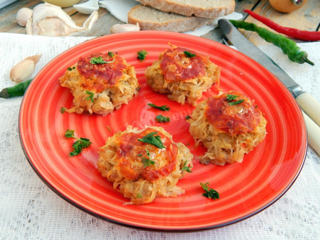 Minced meat stacks with grated potatoes