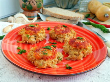 Minced meat stacks with grated potatoes