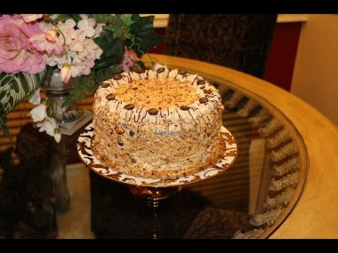 Swan Lake cake with meringue and whipped cream