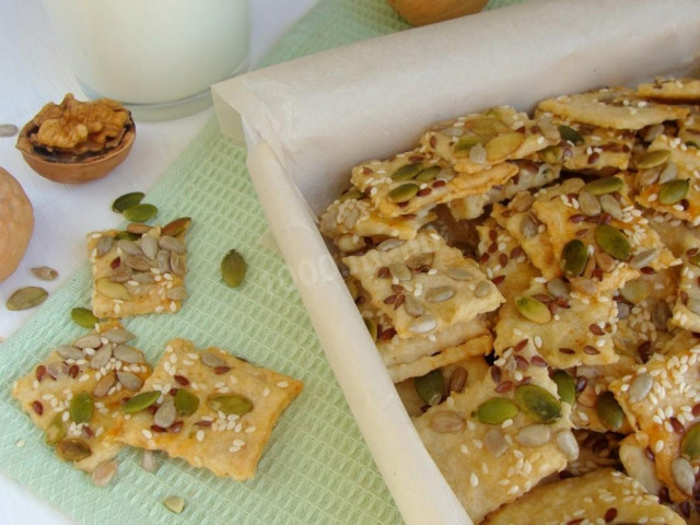 Cookies with pumpkin seeds, sunflower seeds, flax and sesame seeds