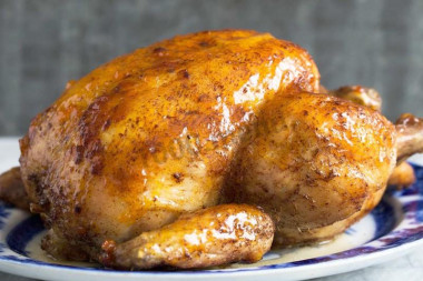 Bottle-baked chicken with lemons and rosemary