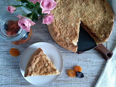 Pie with dried apricots and prunes