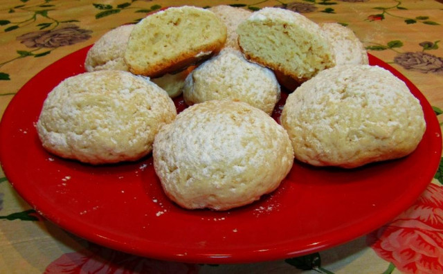 Cookies on fruit yogurt