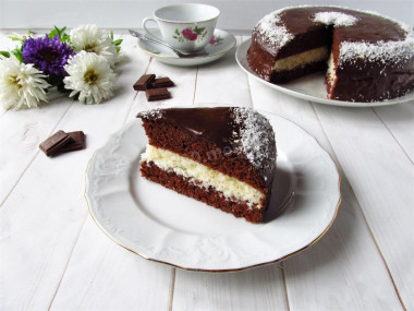 Bounty Cake coconut chocolate sponge cake