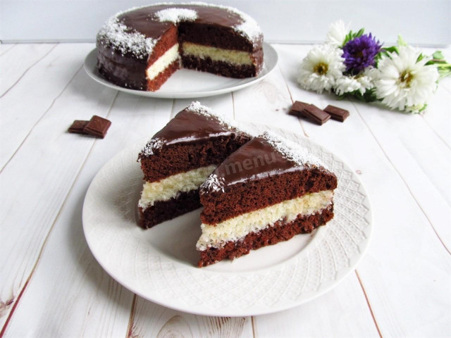 Bounty Cake coconut chocolate sponge cake