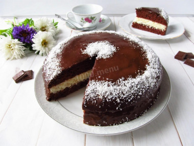 Bounty Cake coconut chocolate sponge cake