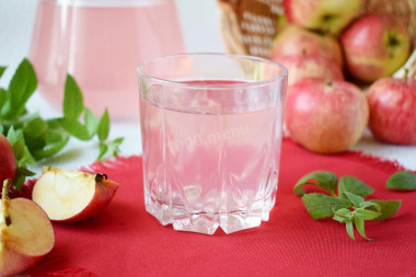 Compote of fresh apples in a saucepan