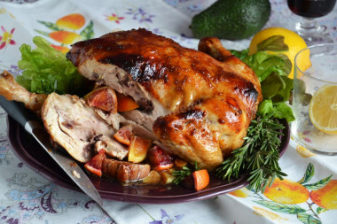 Chicken with red oranges and rosemary