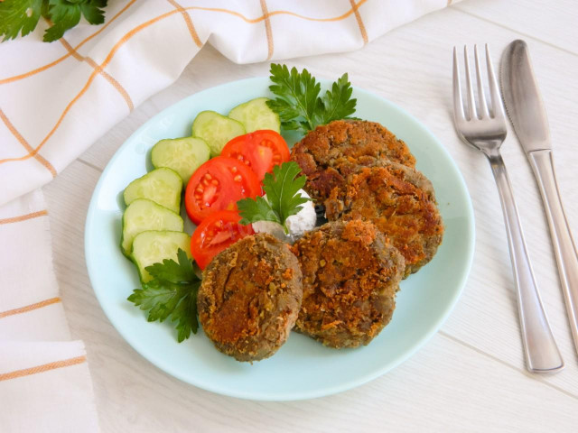 Lentil cutlets lean, vegan