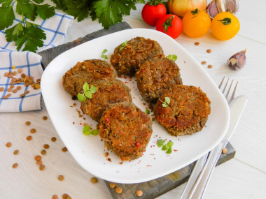 Lentil cutlets lean, vegan