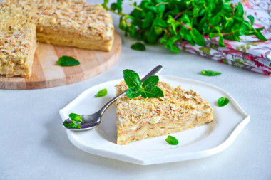 Napoleon pita bread cake with custard without baking