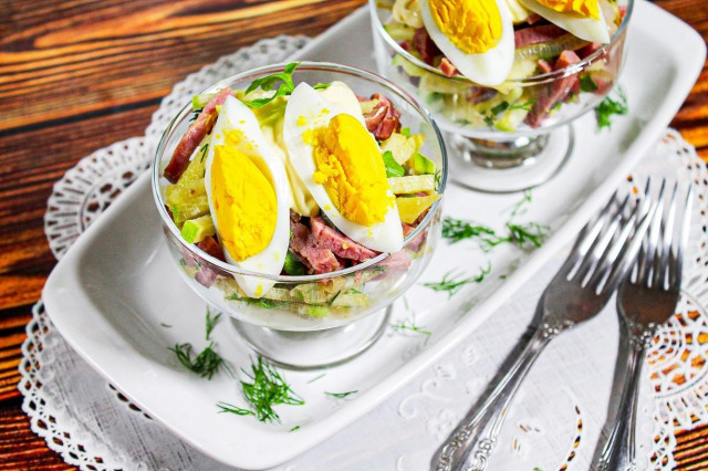 Tashkent classic beef salad with radish