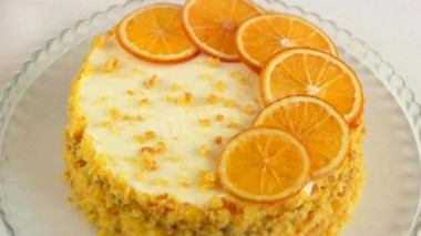 Autumn pumpkin cake with orange