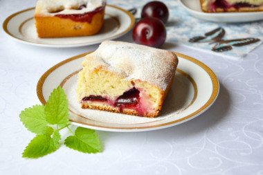 Plum cake on kefir