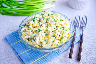 Peking cabbage salad with cucumber and egg