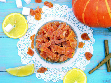 Candied pumpkin in the oven at home