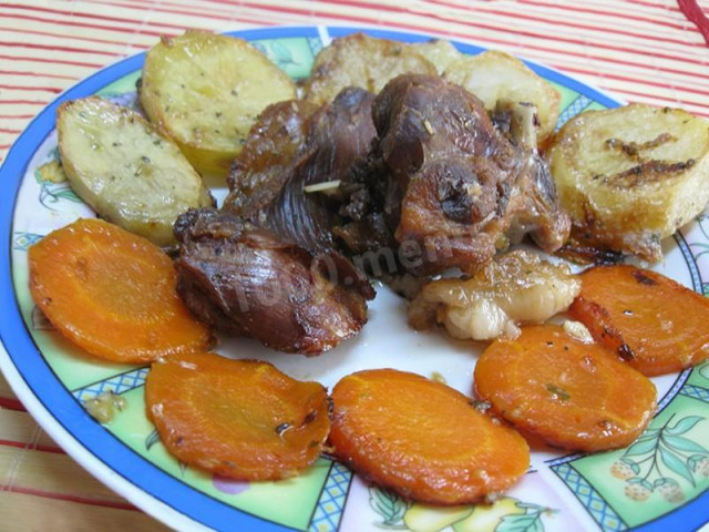 Nutria meat with vegetables