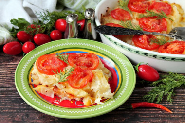 Potatoes with cabbage in the oven