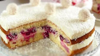 Cherry cake with coconut