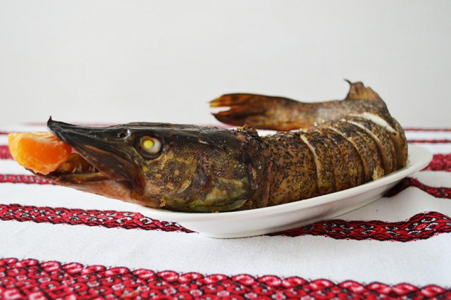 Pike stuffed baked