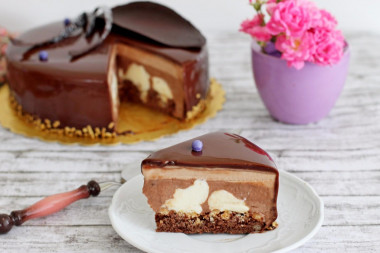 Three chocolate mousse cake