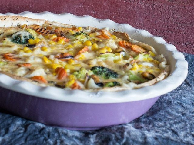 Lauren's quiche with Italian vegetable mixed