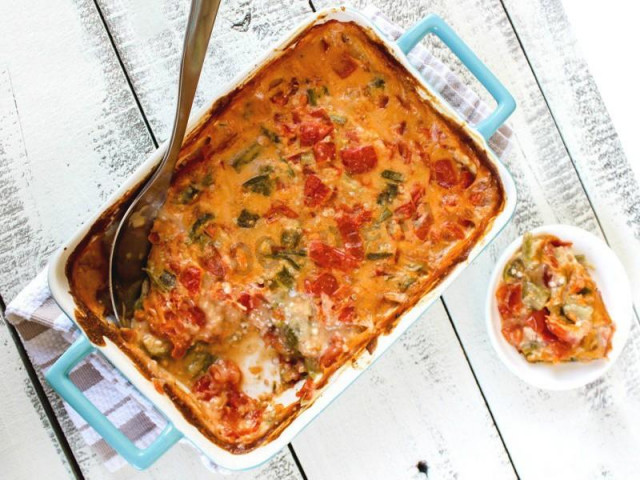 Okra and tomato casserole