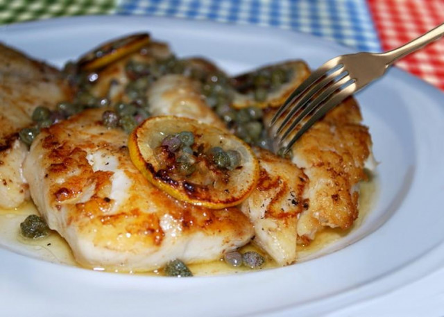 Swordfish with caper sauce