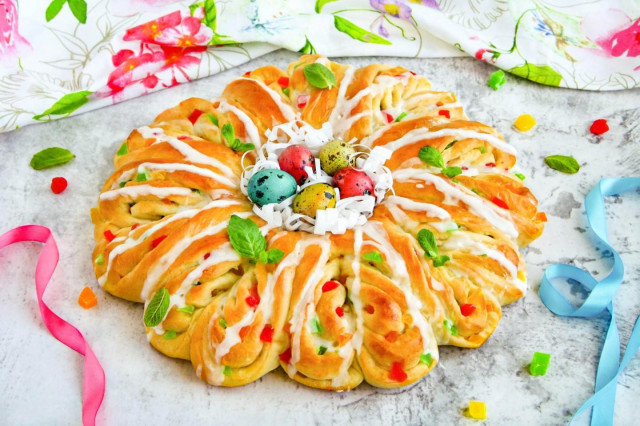 Easter wreath baking