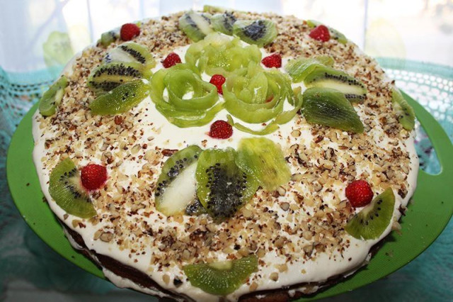 Kiwi and strawberry pie