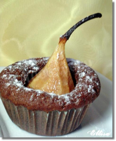 Chocolate and pear muffins