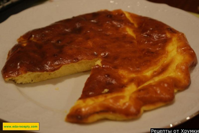 Cottage cheese casserole with lemon zest and vanilla