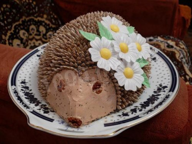 Hedgehog cake without baking cookies with condensed milk