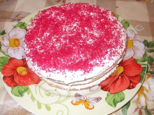 Butter cake cream with coconut chips