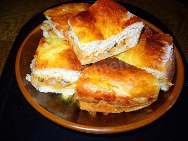 Yeast meat pies cabbage and mushrooms