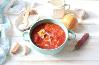 Russian borscht with beetroot