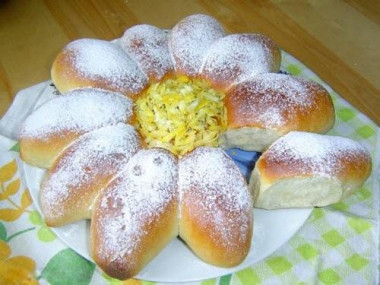 Chamomile yeast dough pies