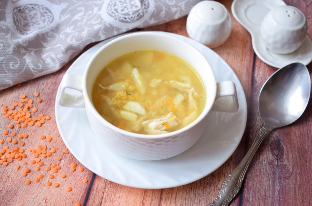 Lentil soup with chicken