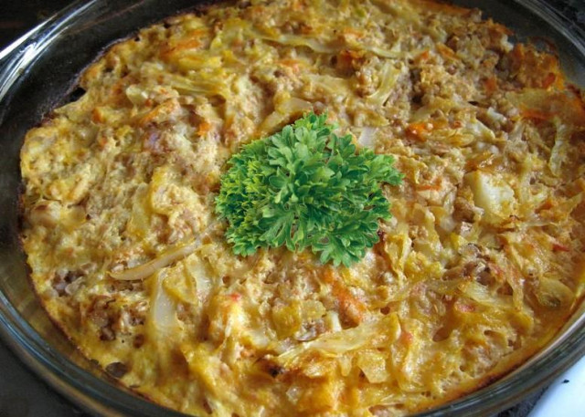 Buckwheat casserole in the oven